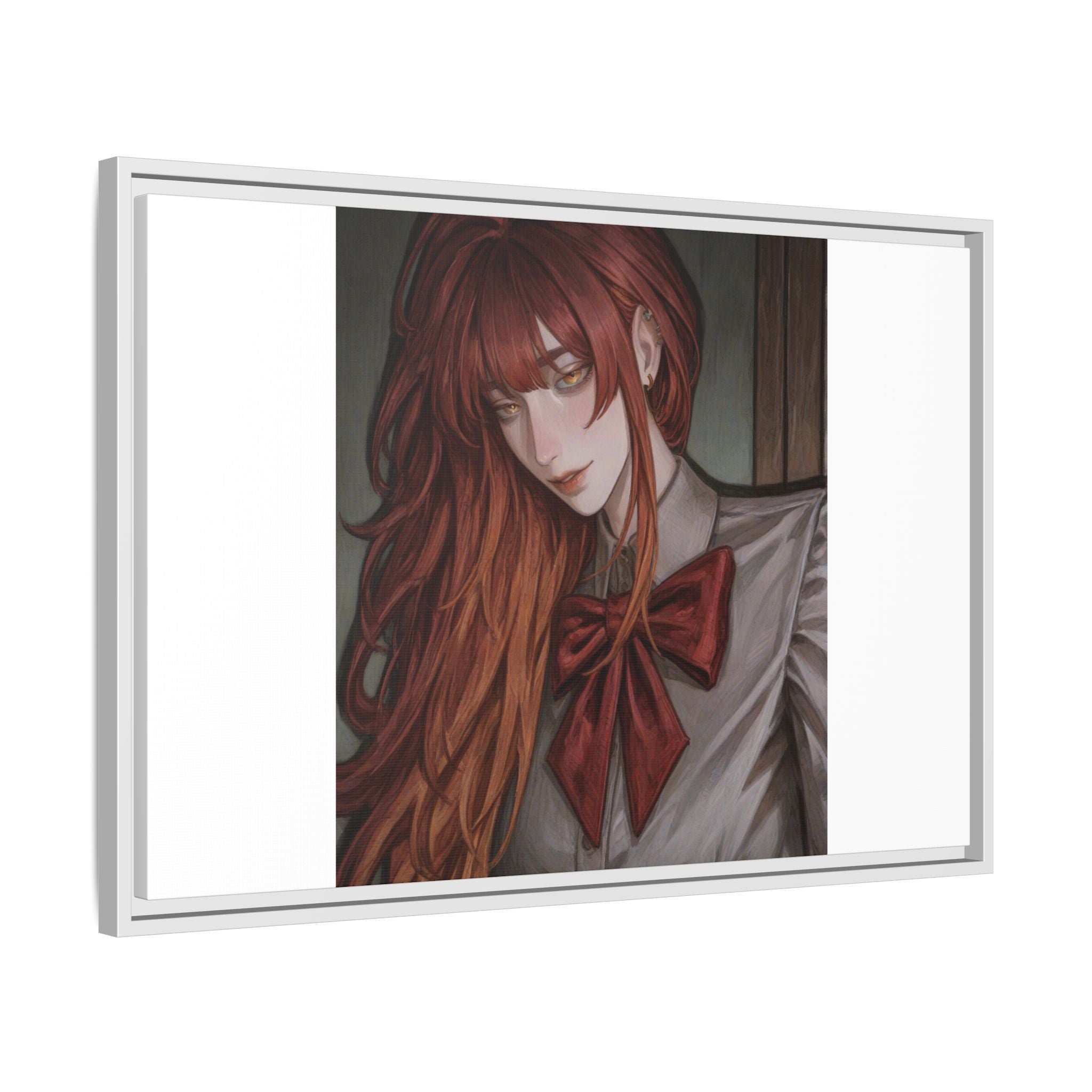 Framed Matte Canvas Print — Gothic Redhead Portrait