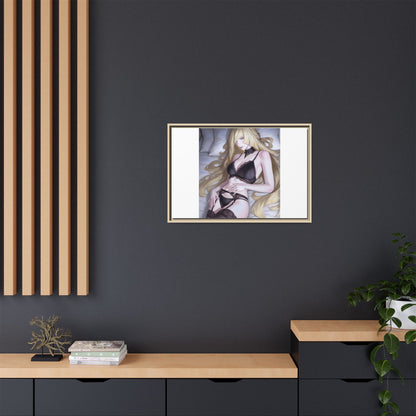 Framed Matte Canvas Print — Sleepy Blonde Anime Pinup