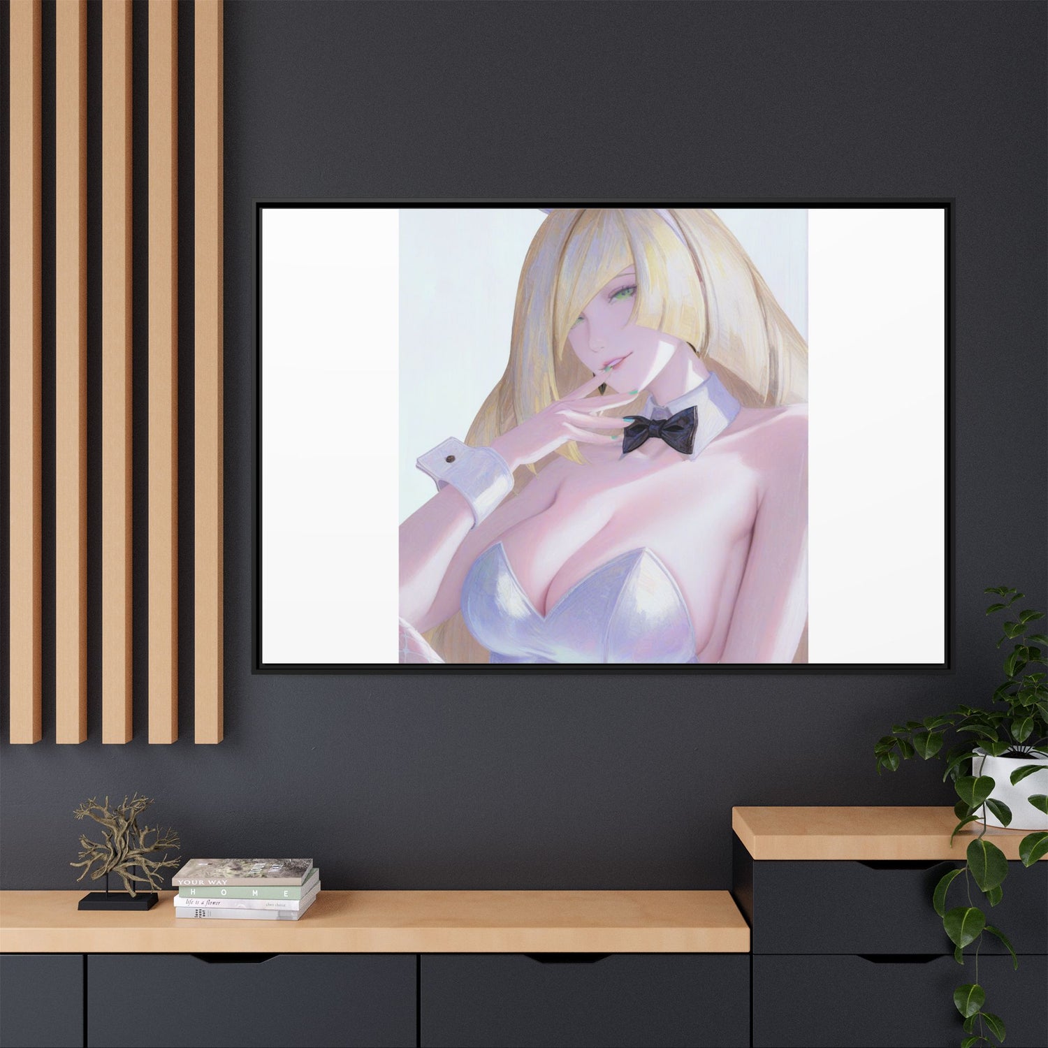 Bunny Girl Matte Canvas Print Framed — Sexy Anime Art Wall Decor