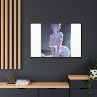 Sexy Anime Nurse Matte Canvas Print (Framed)