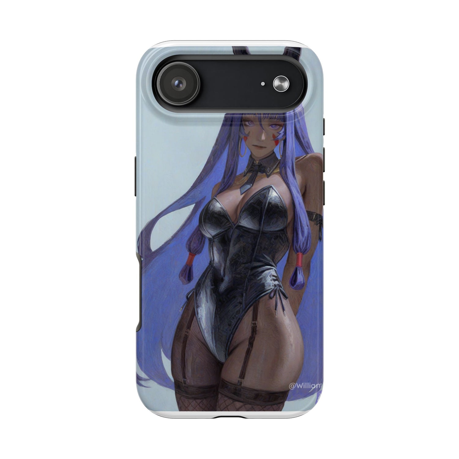 Bunny Girl Tough Phone Case — Anime Purple-Haired Character Protective Cover