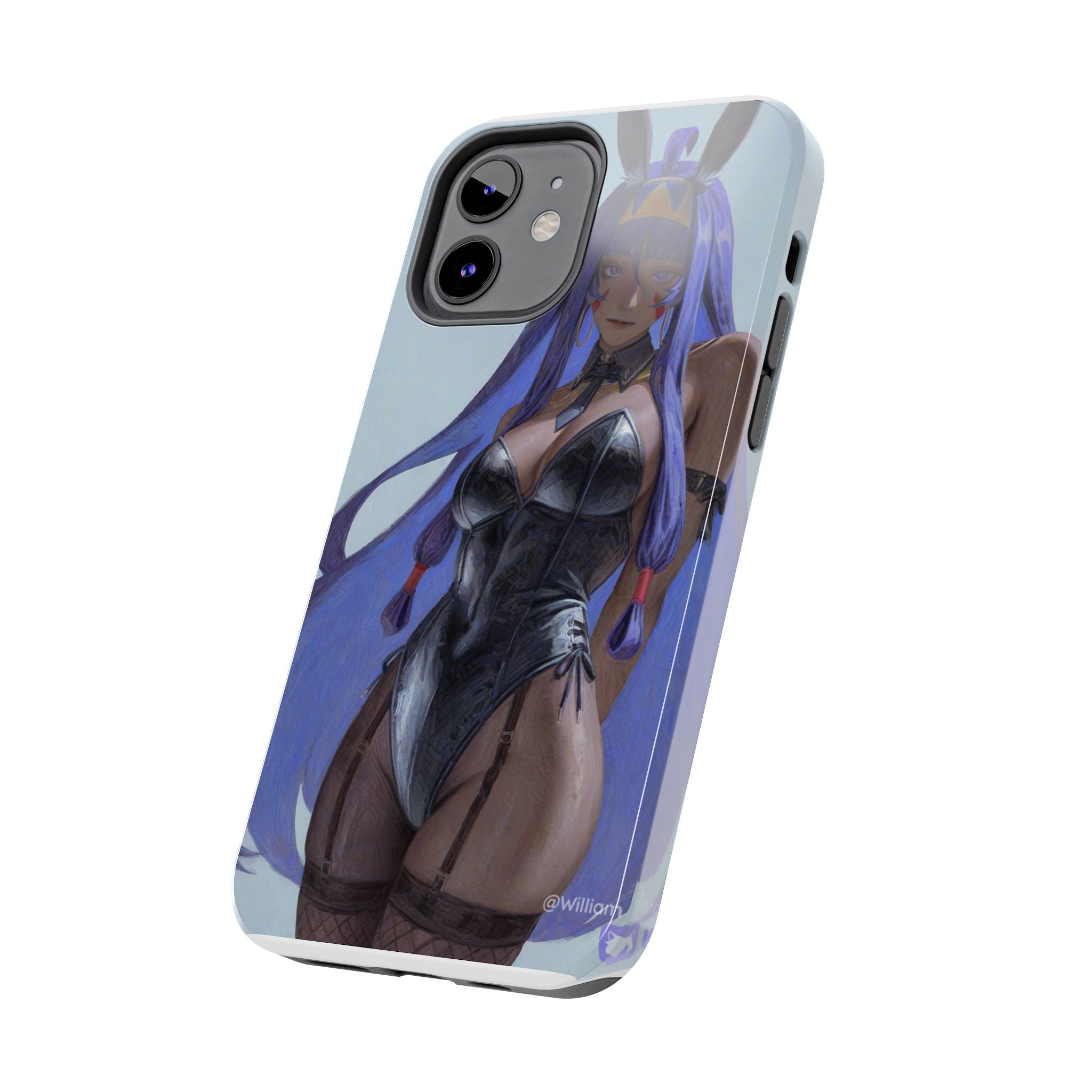 Bunny Girl Tough Phone Case — Anime Purple-Haired Character Protective Cover