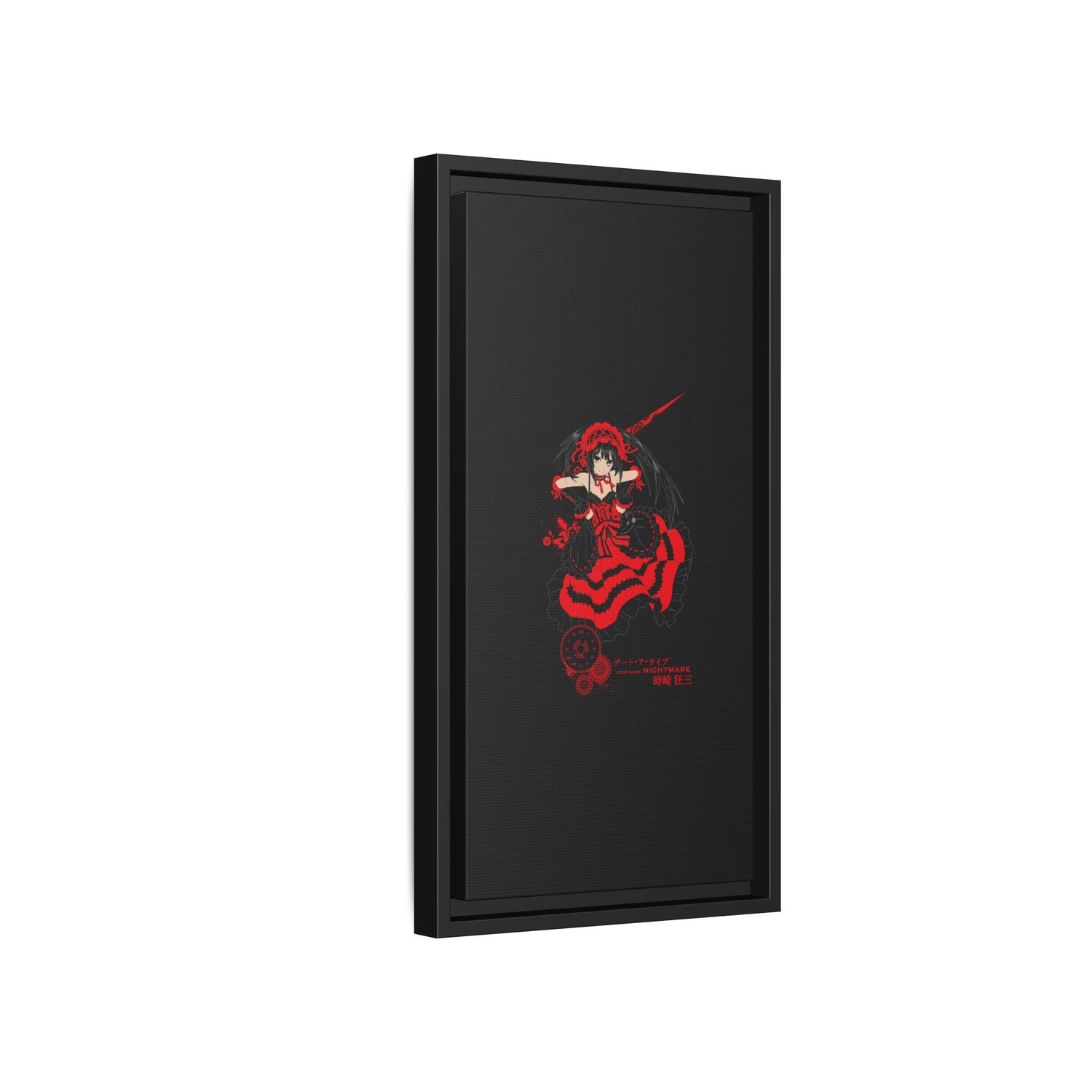Anime Warrior Red Black Matte Canvas Print — Framed Wall Art