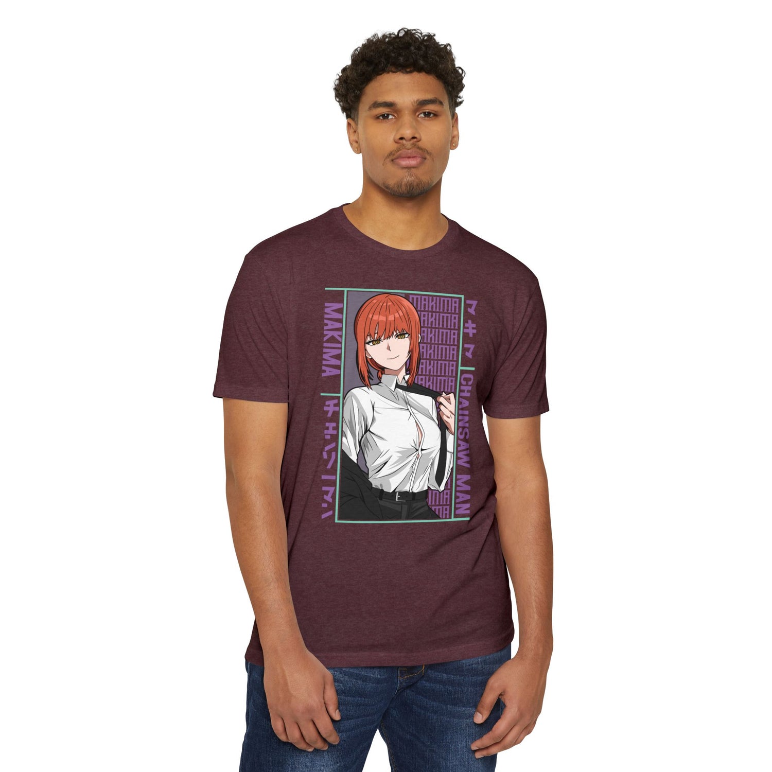 Makima Chainsaw Man Anime Graphic T-Shirt — Japanese Text Design