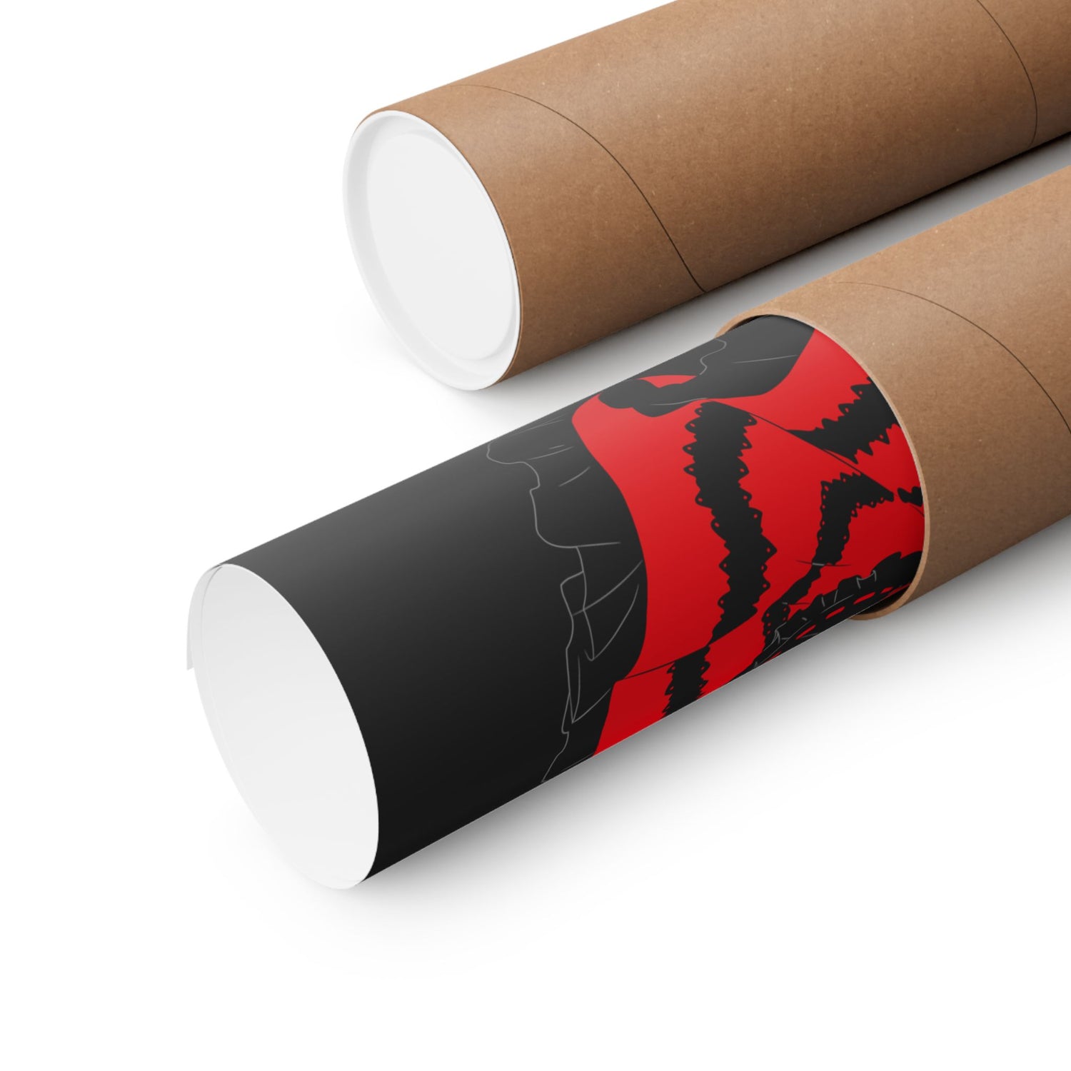Anime Gothic Poster — Red &amp; Black Kurumi Nightcore Matte Vertical Print