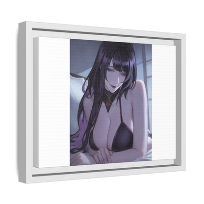 Framed Matte Canvas Print — Moody Anime Woman Portrait
