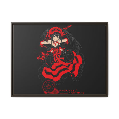 Anime Warrior Red Black Matte Canvas Print — Framed Wall Art