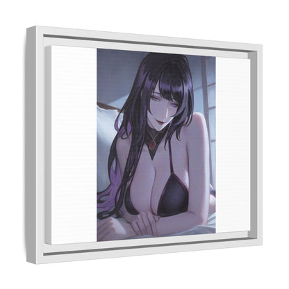 Framed Matte Canvas Print — Moody Anime Woman Portrait