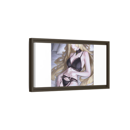 Framed Matte Canvas Print — Sleepy Blonde Anime Pinup