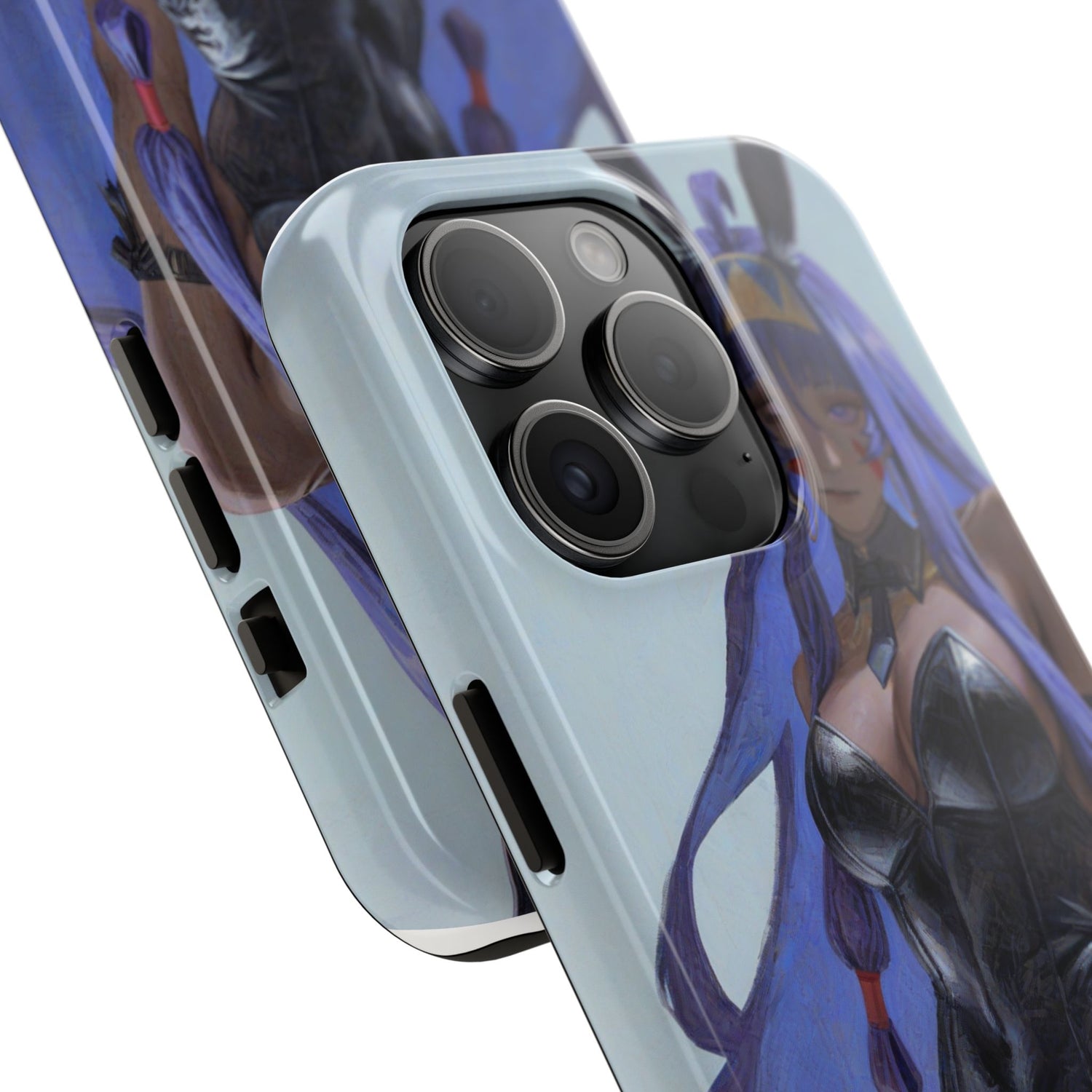 Bunny Girl Tough Phone Case — Anime Purple-Haired Character Protective Cover