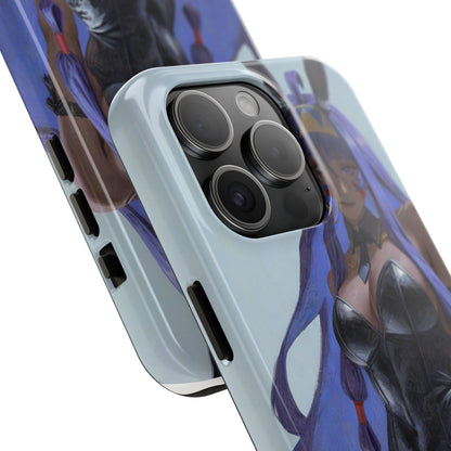 Bunny Girl Tough Phone Case — Anime Purple-Haired Character Protective Cover