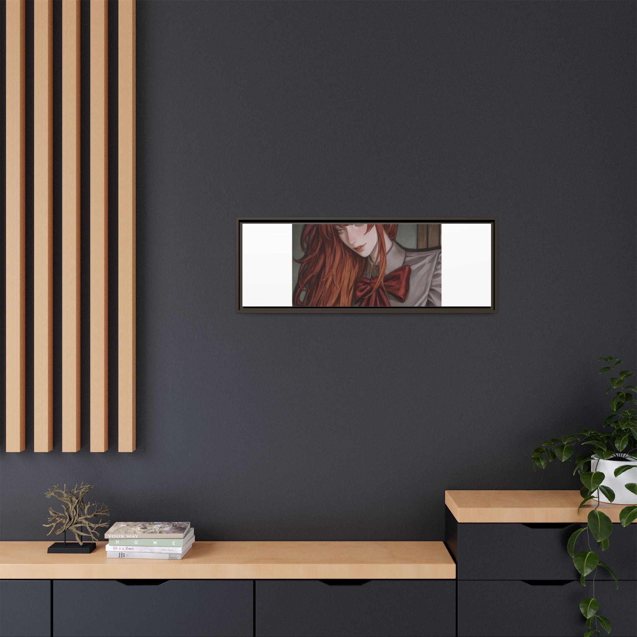 Framed Matte Canvas Print — Gothic Redhead Portrait