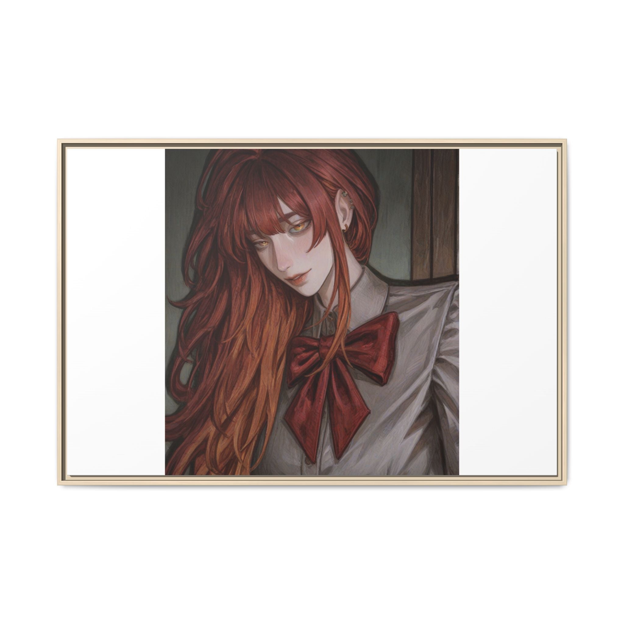 Framed Matte Canvas Print — Gothic Redhead Portrait