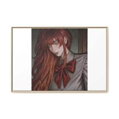Framed Matte Canvas Print — Gothic Redhead Portrait