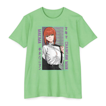 Makima Chainsaw Man Anime Graphic T-Shirt — Japanese Text Design