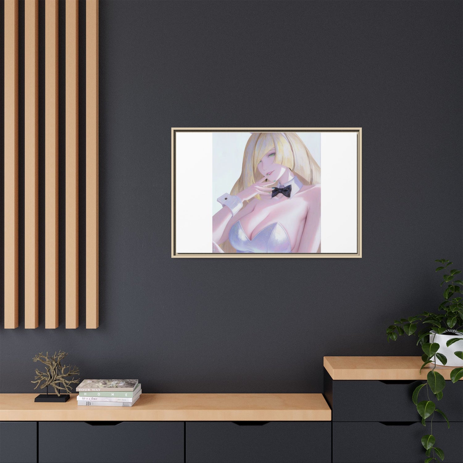Bunny Girl Matte Canvas Print Framed — Sexy Anime Art Wall Decor
