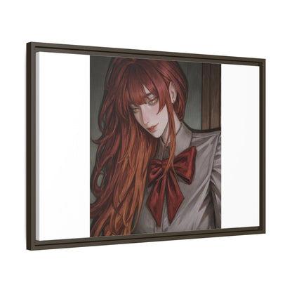 Framed Matte Canvas Print — Gothic Redhead Portrait