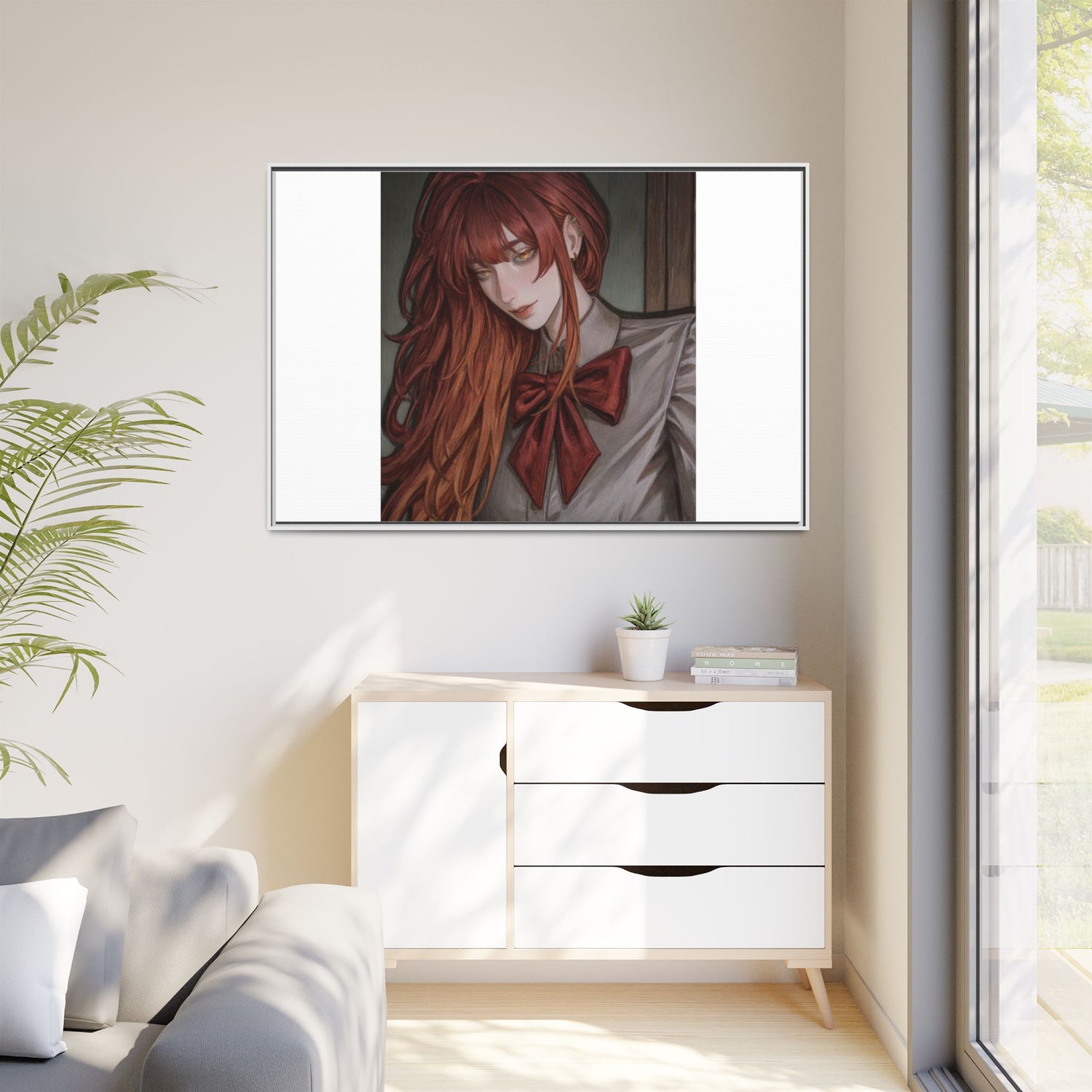 Framed Matte Canvas Print — Gothic Redhead Portrait