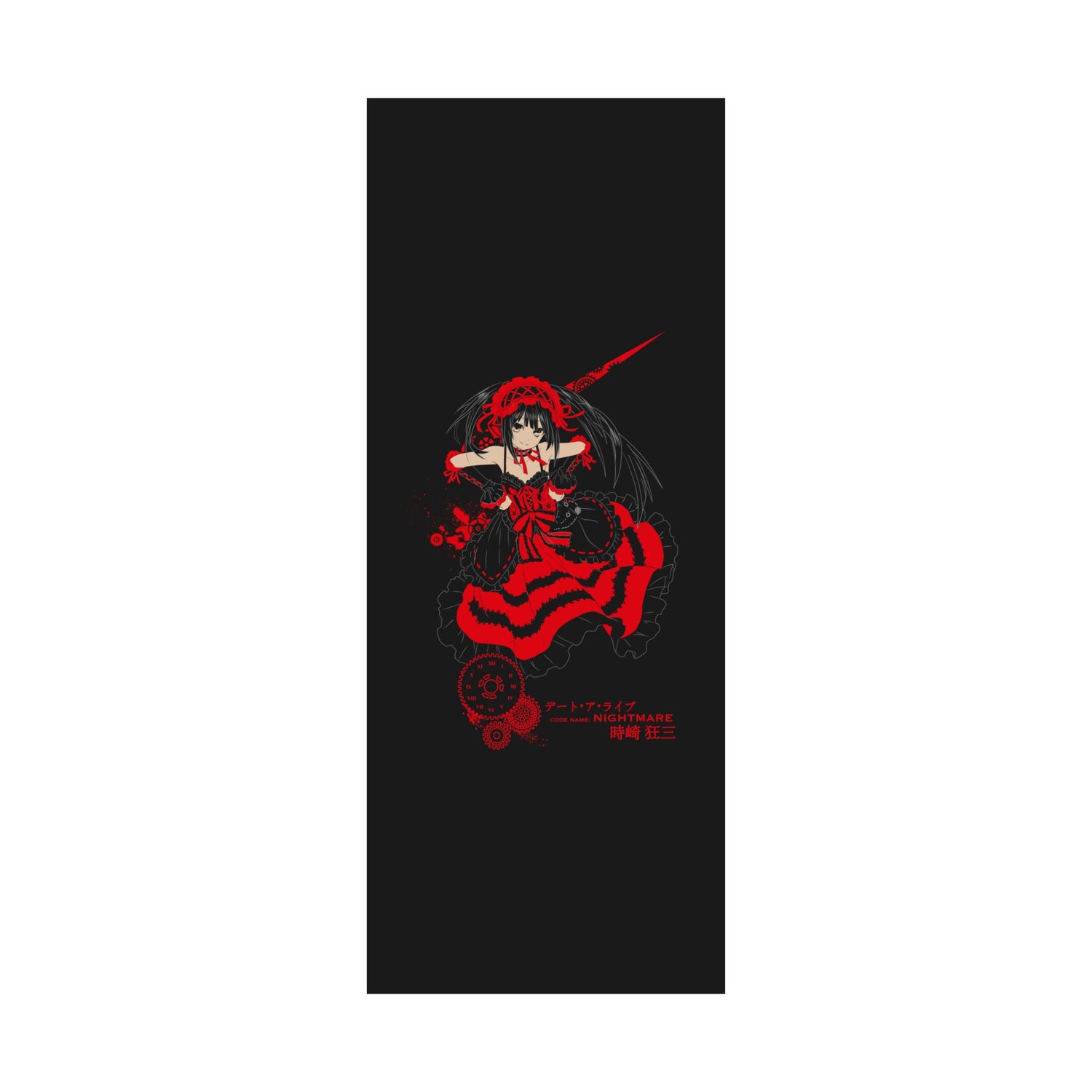Anime Gothic Poster — Red &amp; Black Kurumi Nightcore Matte Vertical Print