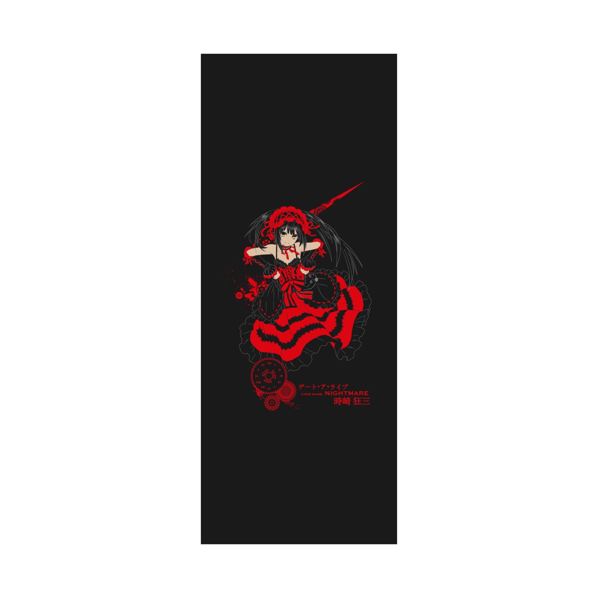 Anime Gothic Poster — Red &amp; Black Kurumi Nightcore Matte Vertical Print