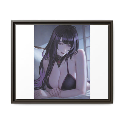 Framed Matte Canvas Print — Moody Anime Woman Portrait