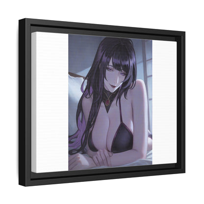 Framed Matte Canvas Print — Moody Anime Woman Portrait