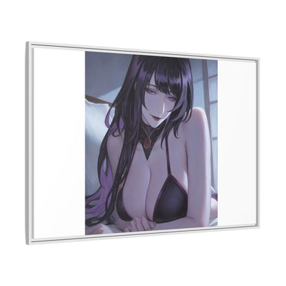 Framed Matte Canvas Print — Moody Anime Woman Portrait