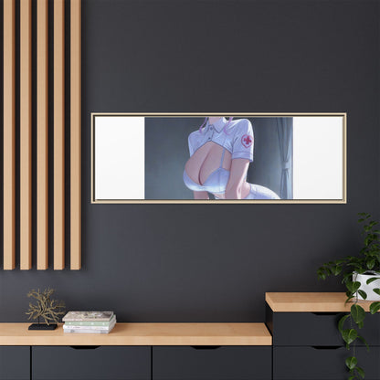 Sexy Anime Nurse Matte Canvas Print (Framed)