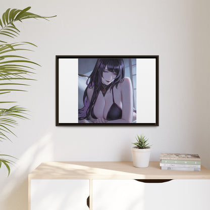 Framed Matte Canvas Print — Moody Anime Woman Portrait