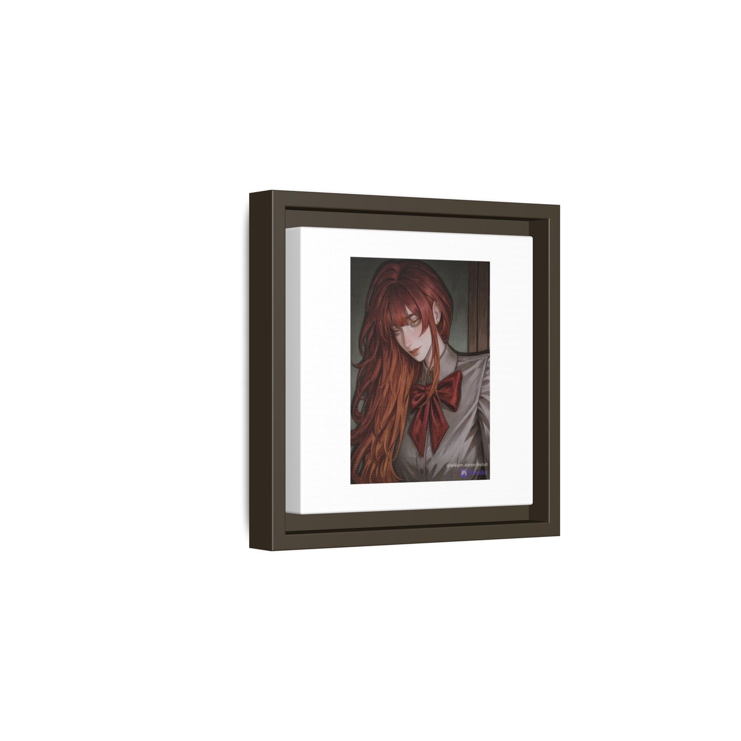 Framed Matte Canvas Print — Gothic Redhead Portrait