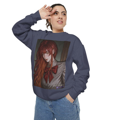 Anime Red-Headed Girl Sweatshirt — Gothic Schoolgirl Art Pullover