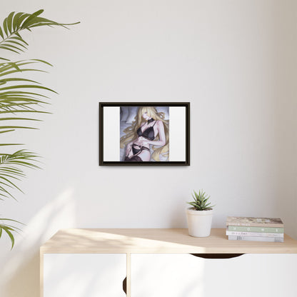 Framed Matte Canvas Print — Sleepy Blonde Anime Pinup