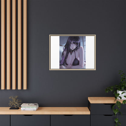 Framed Matte Canvas Print — Moody Anime Woman Portrait