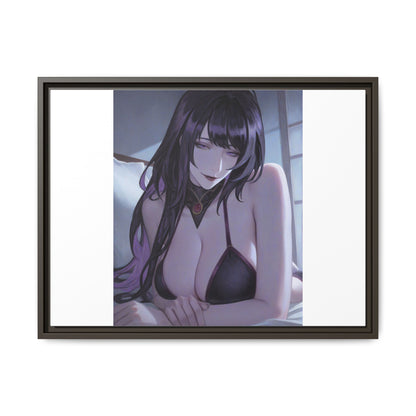 Framed Matte Canvas Print — Moody Anime Woman Portrait