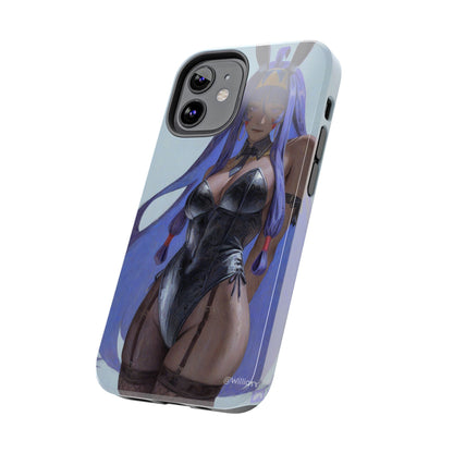 Bunny Girl Tough Phone Case — Anime Purple-Haired Character Protective Cover
