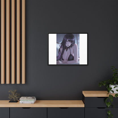 Framed Matte Canvas Print — Moody Anime Woman Portrait