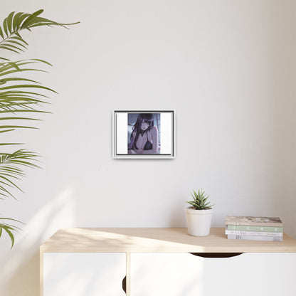 Framed Matte Canvas Print — Moody Anime Woman Portrait