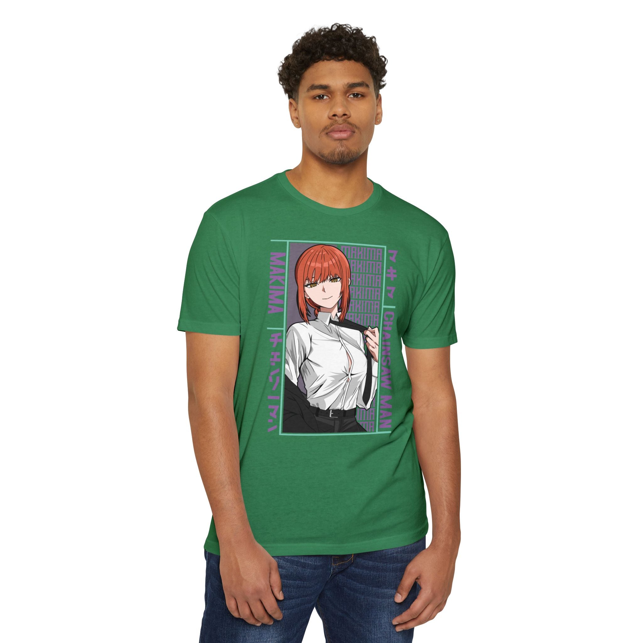 Makima Chainsaw Man Anime Graphic T-Shirt — Japanese Text Design