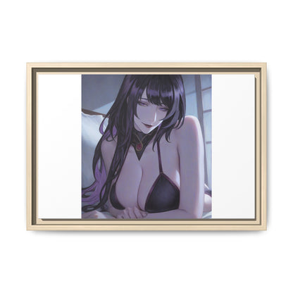 Framed Matte Canvas Print — Moody Anime Woman Portrait