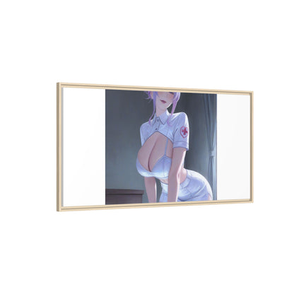 Sexy Anime Nurse Matte Canvas Print (Framed)