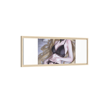 Framed Matte Canvas Print — Sleepy Blonde Anime Pinup