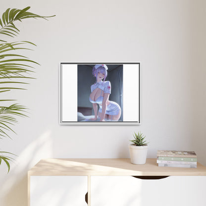 Sexy Anime Nurse Matte Canvas Print (Framed)