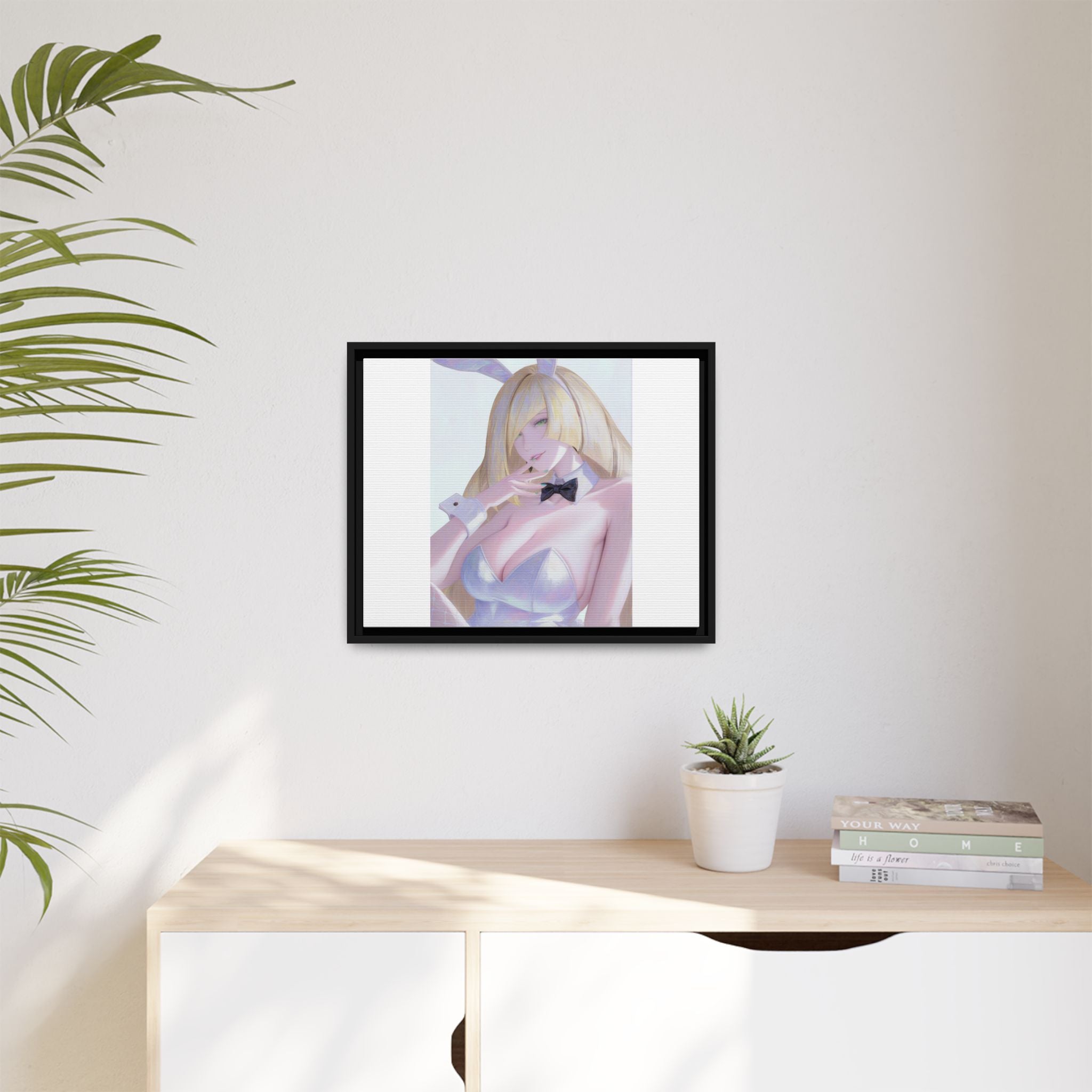 Bunny Girl Matte Canvas Print Framed — Sexy Anime Art Wall Decor