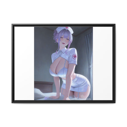 Sexy Anime Nurse Matte Canvas Print (Framed)