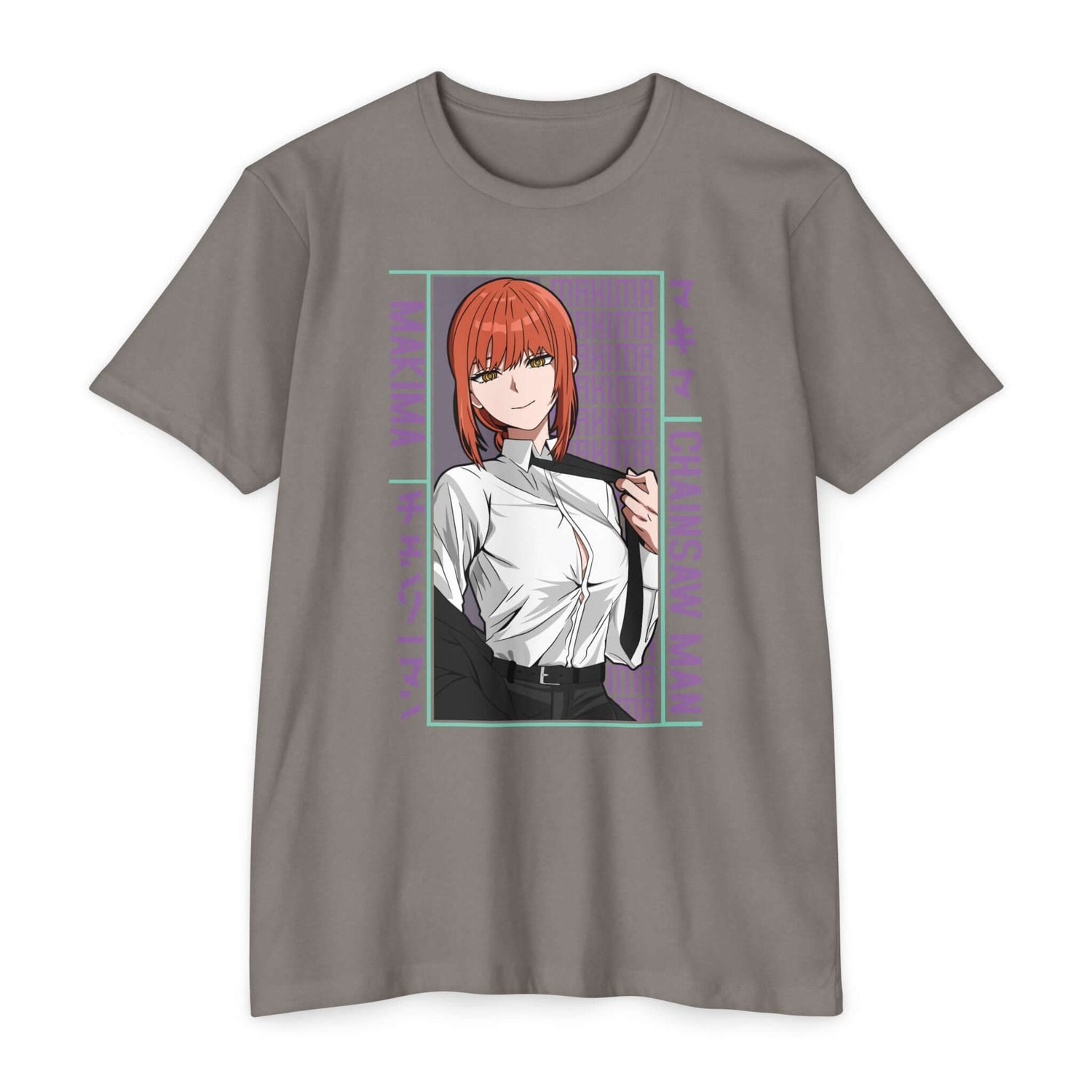 Makima Chainsaw Man Anime Graphic T-Shirt — Japanese Text Design