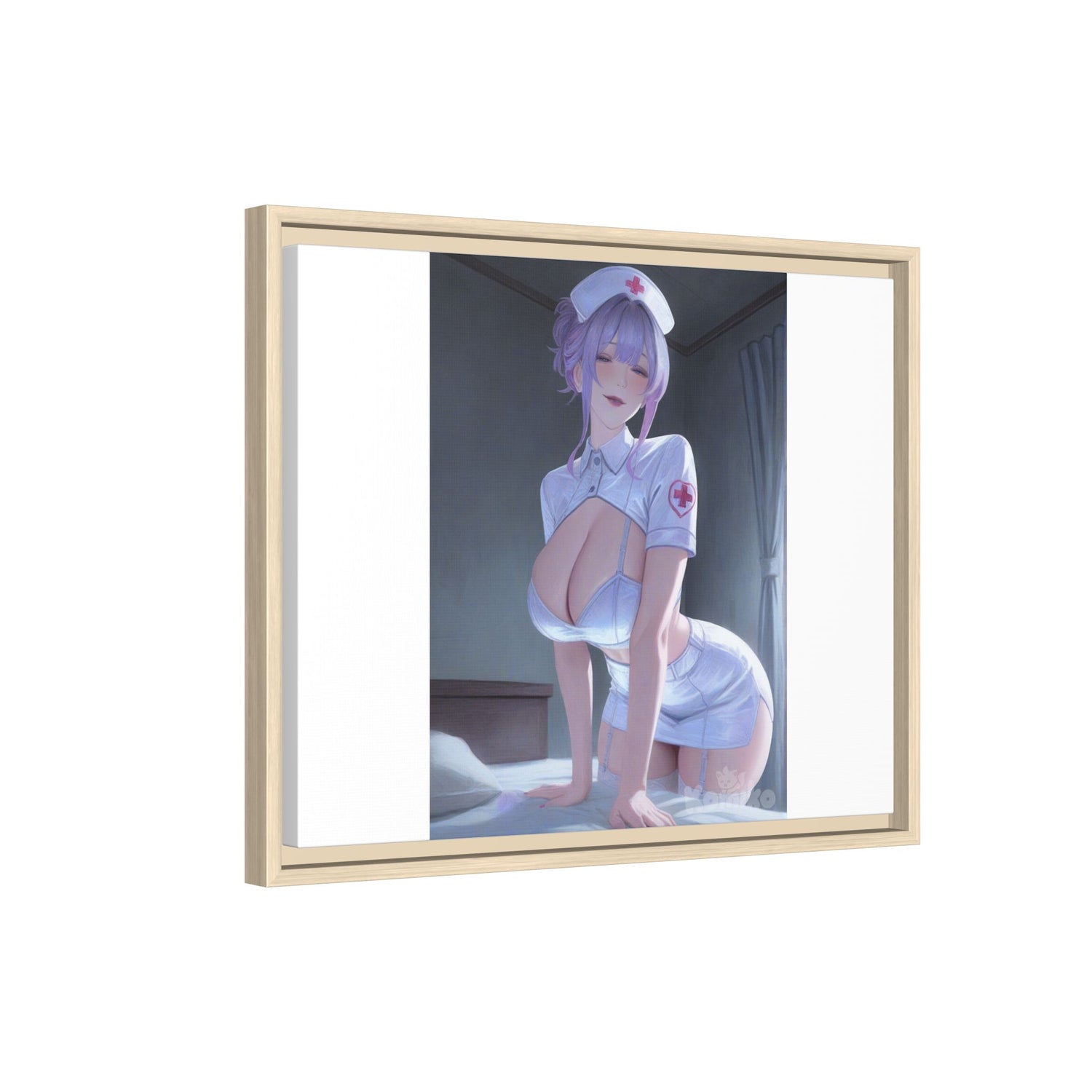 Sexy Anime Nurse Matte Canvas Print (Framed)