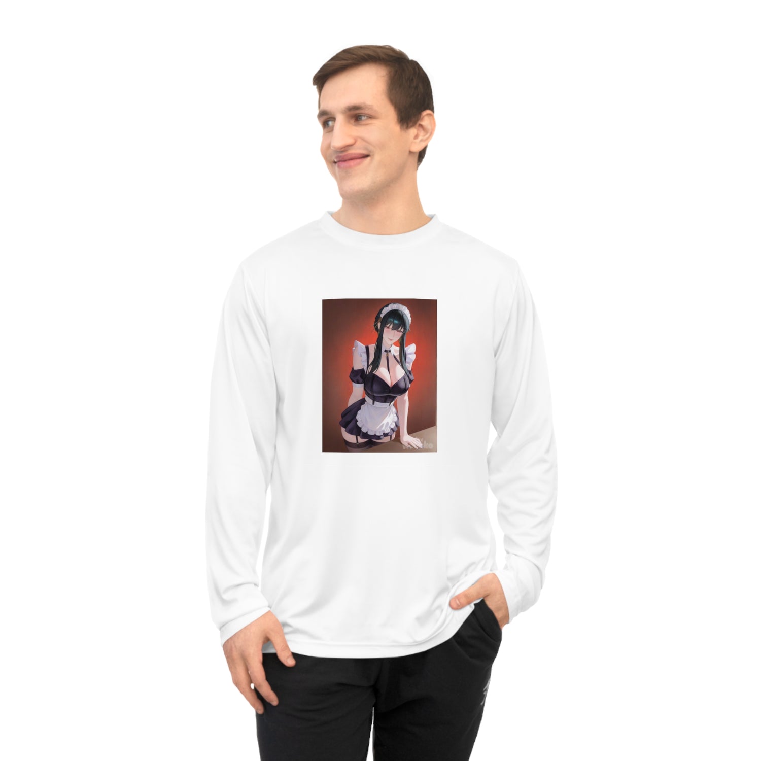 Anime Maid Long Sleeve Shirt — Cute Kawaii Maid Illustration