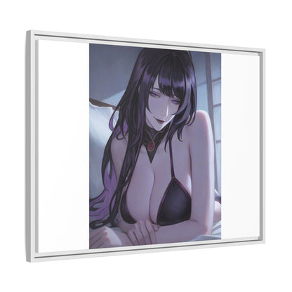 Framed Matte Canvas Print — Moody Anime Woman Portrait