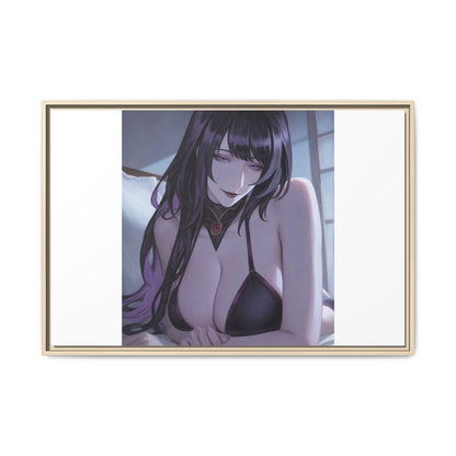 Framed Matte Canvas Print — Moody Anime Woman Portrait