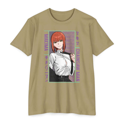 Makima Chainsaw Man Anime Graphic T-Shirt — Japanese Text Design